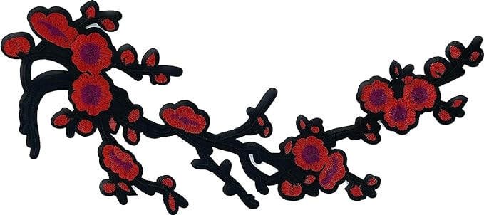 Elegant flower sew patch from Ani Accessories, decorative floral patch for apparel customization and DIY use