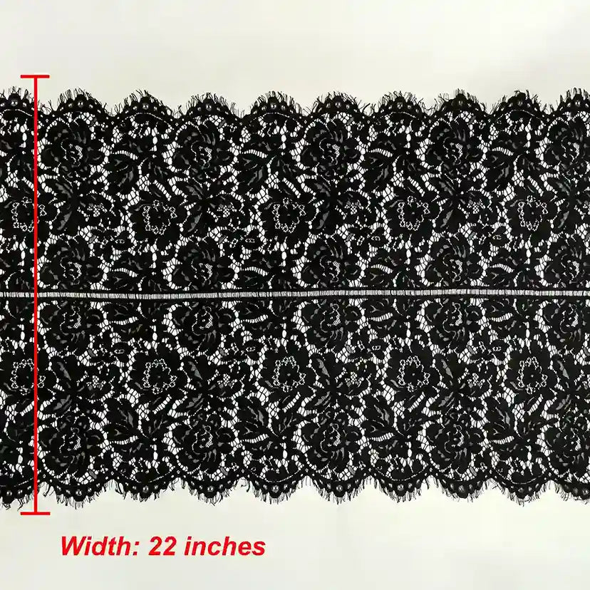 Elegant garden pattern lace fabric 22 inch width by Ani Accessories for bridal and party wear outfits