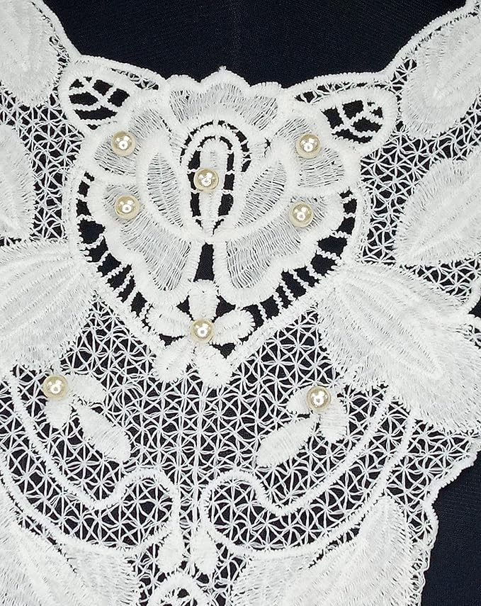 Elegant large neckline with pearls by Ani Accessories for women’s apparel, designed to enhance outfit balance and premium look.