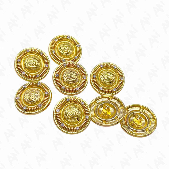 Elegant group of buttons for coats, blazers, and fashionable wear