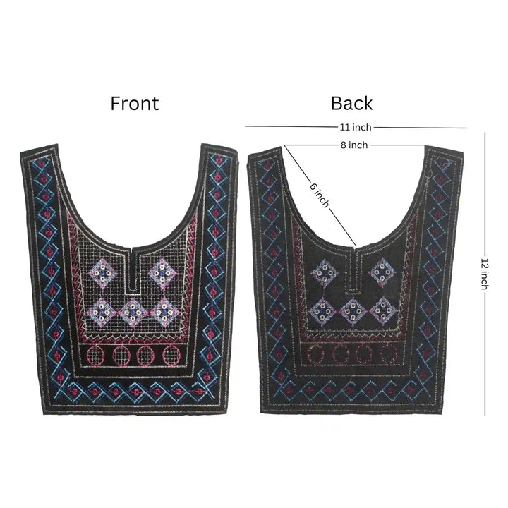 Elegant vibrant color ethnic round neckline by Ani Accessories designed for festive dresses, kurtis and ethnic styling.