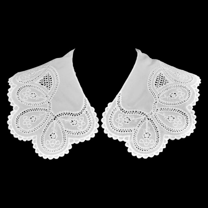 Embroidered floral inspired Peter Pan collar adding timeless charm to dresses, tops and ethnic wear