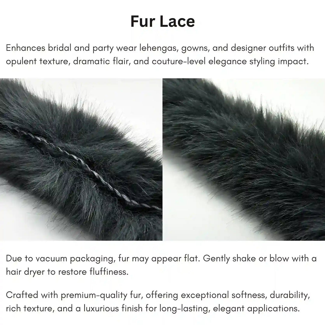 Black Fur Lace | 2 Meters