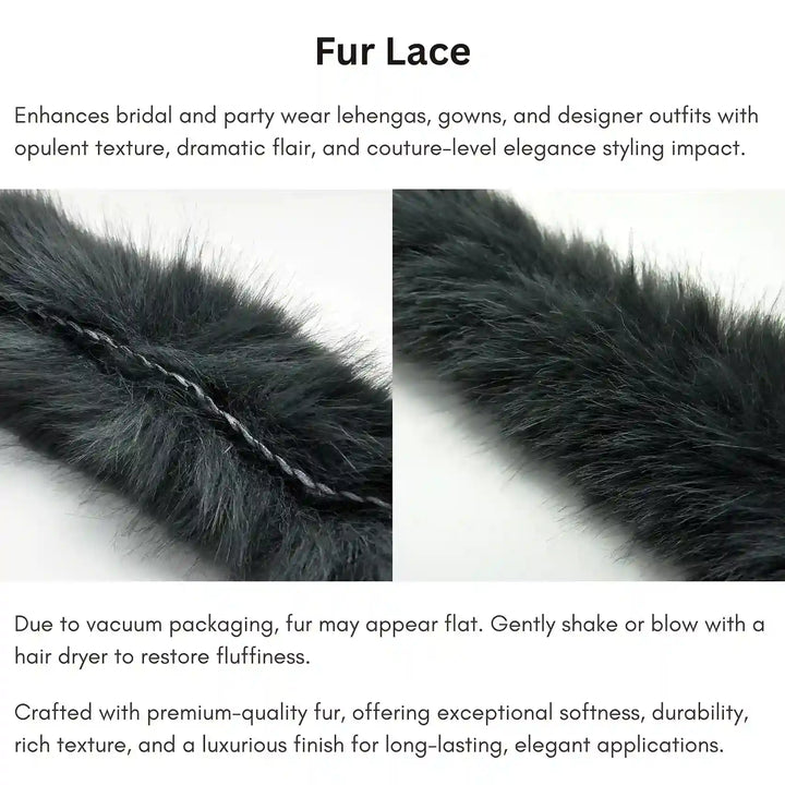 Black Fur Lace | 2 Meters