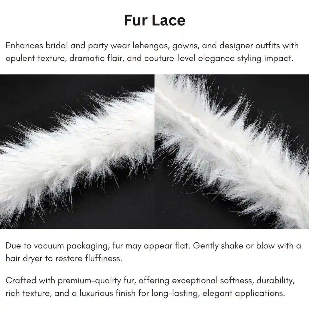 White Marabou Fur Lace | 2 Meters