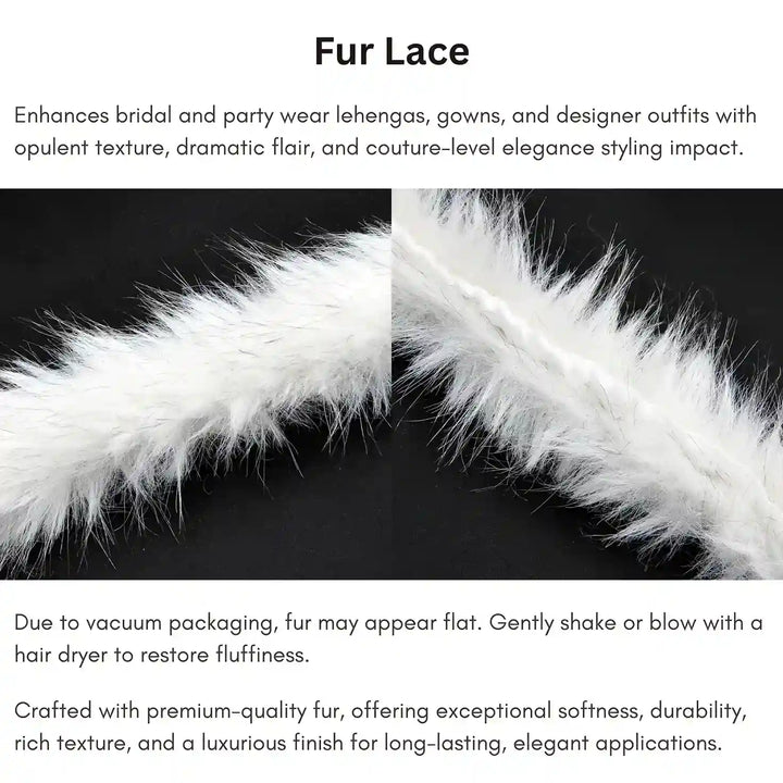 White Marabou Fur Lace | 2 Meters