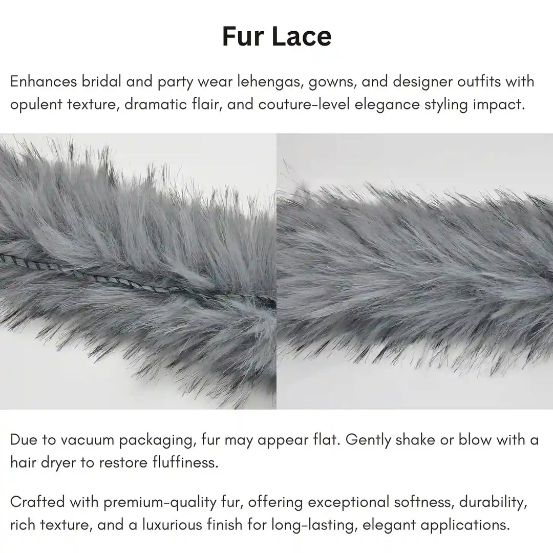 Light Grey Fur Lace | 2 Meters