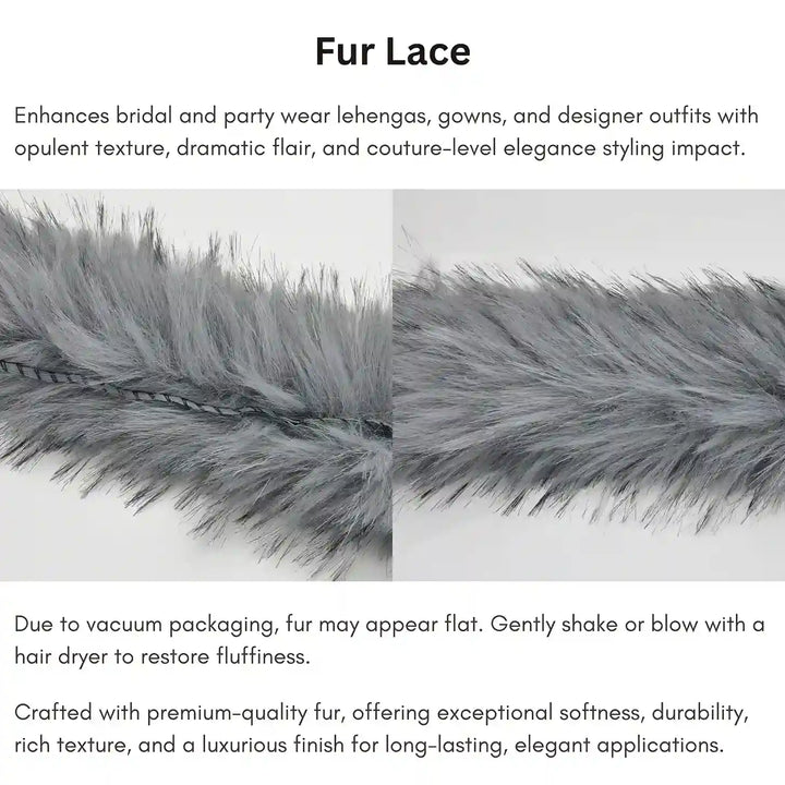 Light Grey Fur Lace | 2 Meters