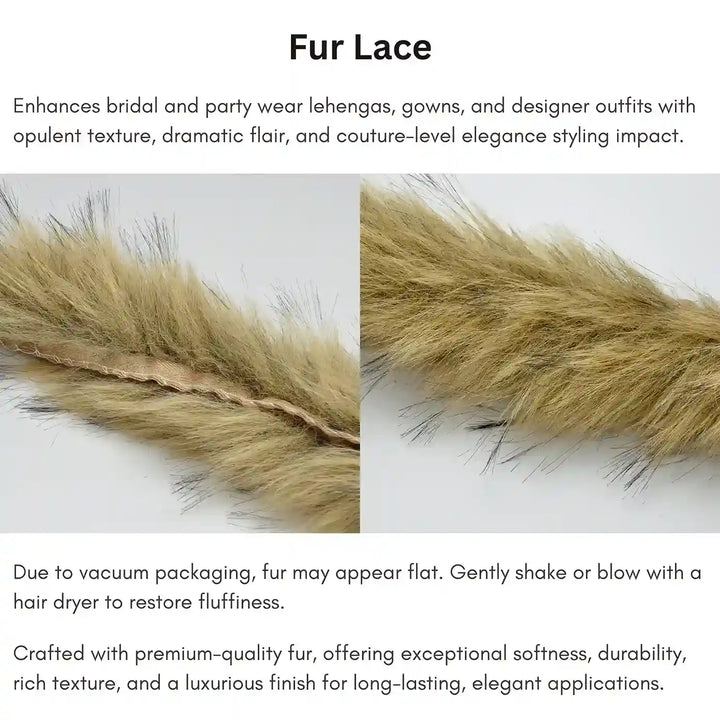 Beige Fluffy Marabou Lace | 2 Meters