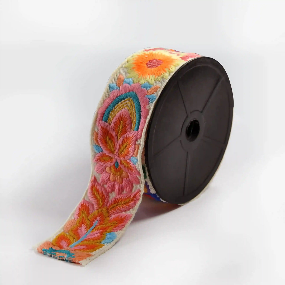 Ethnic folk embroidery lace trim for suits & sarees by Ani Accessories – rich cultural textile detail