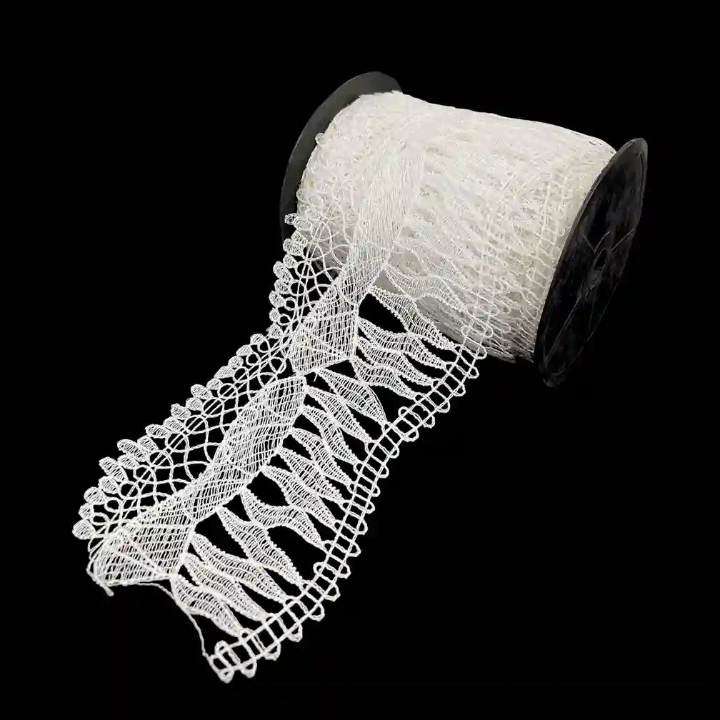 Ivory Wave Floral Lace Trim | 11.6cm (4.6 inches) 116mm