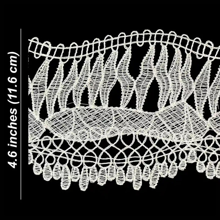 Ivory Wave Floral Lace Trim | 11.6cm (4.6 inches) 116mm