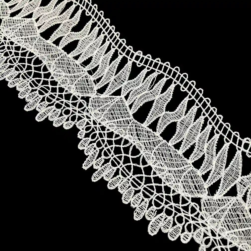 Ivory Wave Floral Lace Trim | 11.6cm (4.6 inches) 116mm