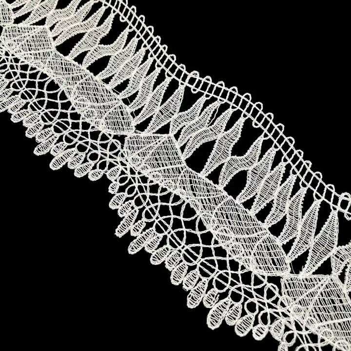 Ivory Wave Floral Lace Trim | 11.6cm (4.6 inches) 116mm