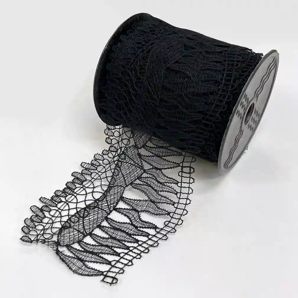 Ivory Wave Floral Lace Trim | 11.6cm (4.6 inches) 116mm