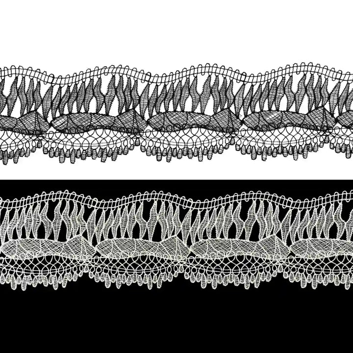 Ivory Wave Floral Lace Trim | 11.6cm (4.6 inches) 116mm
