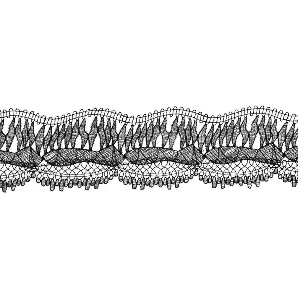 Ivory Wave Floral Lace Trim | 11.6cm (4.6 inches) 116mm