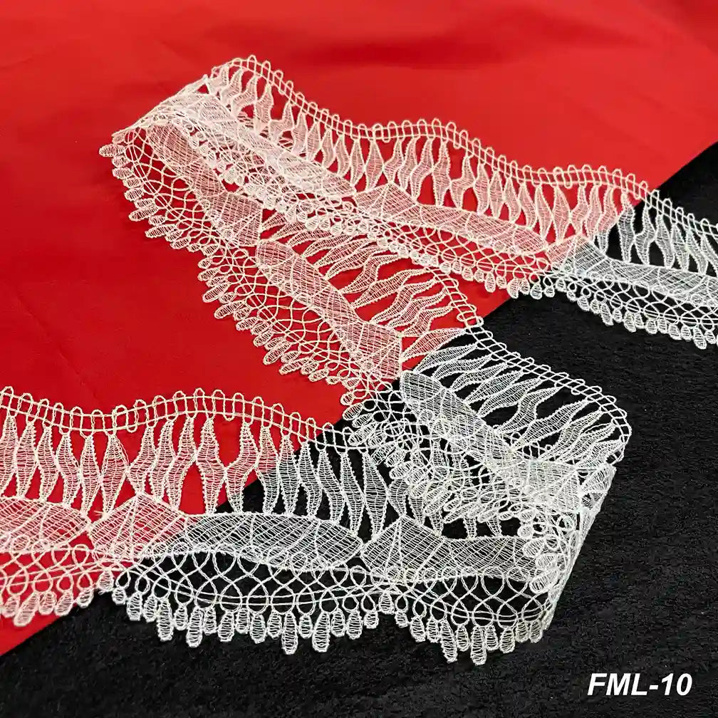 Ivory Wave Floral Lace Trim | 11.6cm (4.6 inches) 116mm