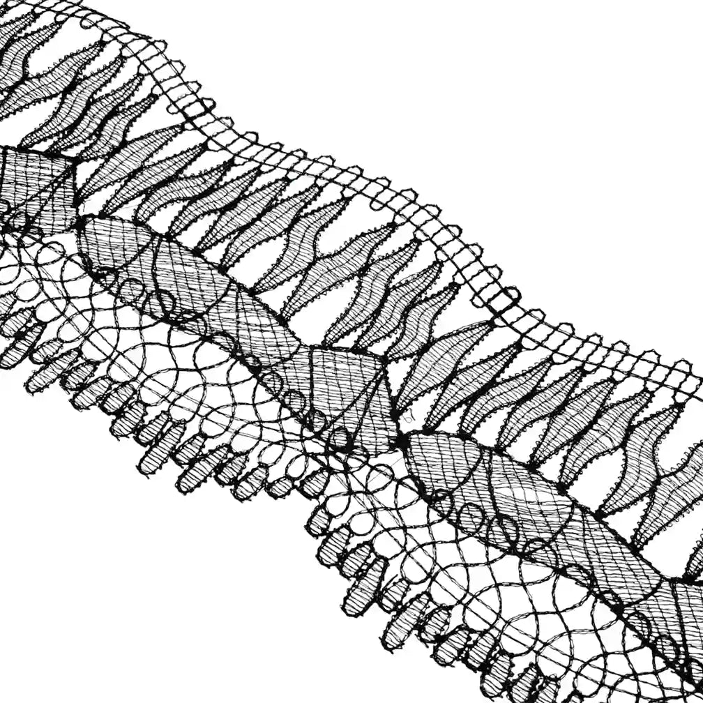 Ivory Wave Floral Lace Trim | 11.6cm (4.6 inches) 116mm