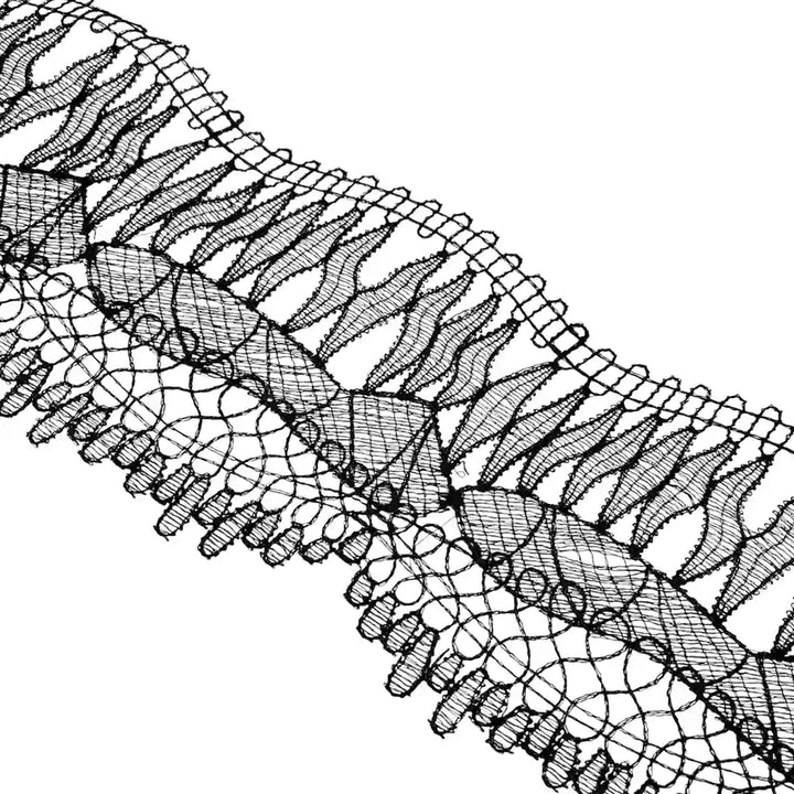 Ivory Wave Floral Lace Trim | 11.6cm (4.6 inches) 116mm