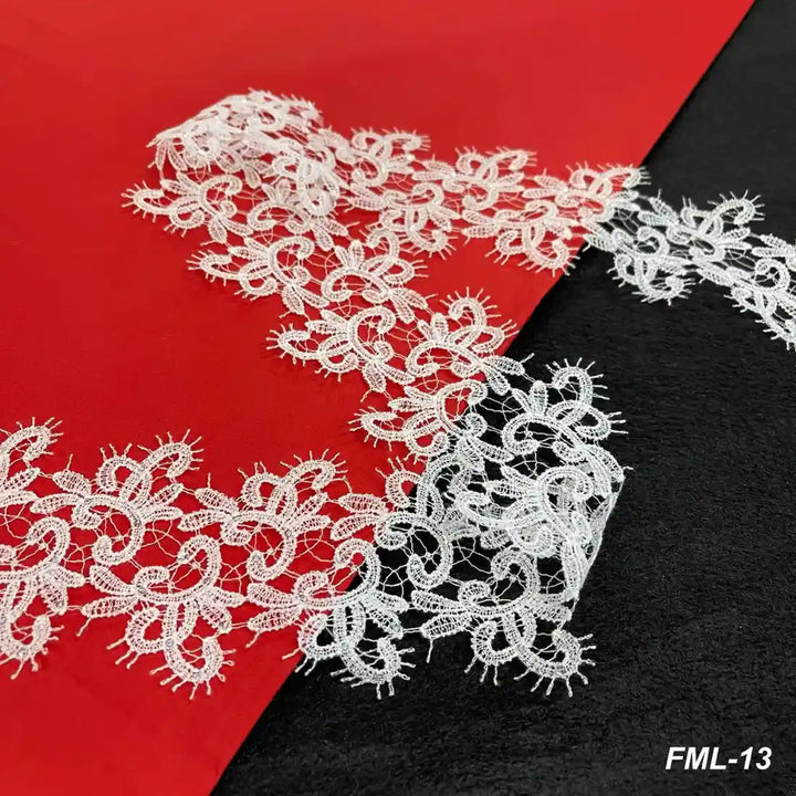 White  Floral Embroidered Lace | Width 9.1cm (3.6 inches) 91mm