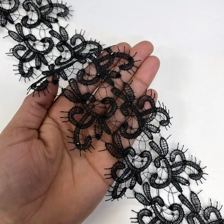 White  Floral Embroidered Lace | Width 9.1cm (3.6 inches) 91mm