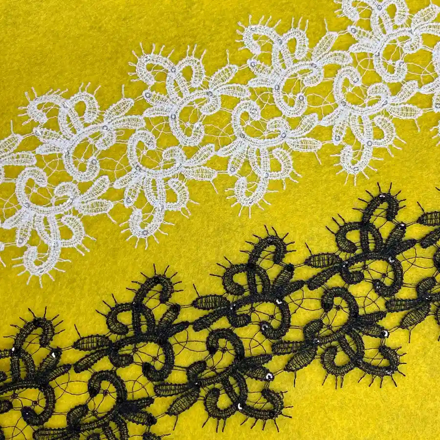 White  Floral Embroidered Lace | Width 9.1cm (3.6 inches) 91mm