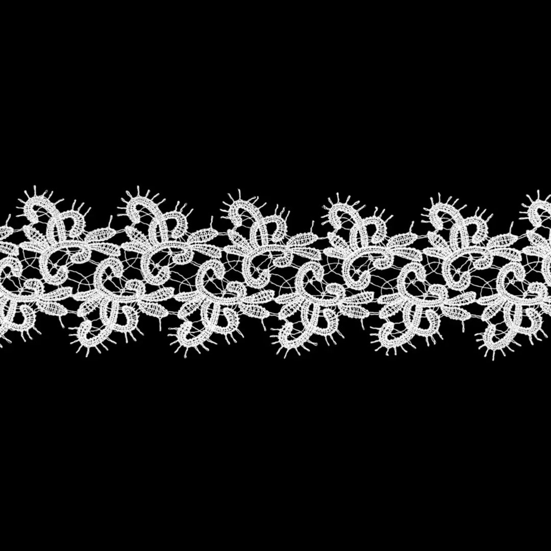 White  Floral Embroidered Lace | Width 9.1cm (3.6 inches) 91mm