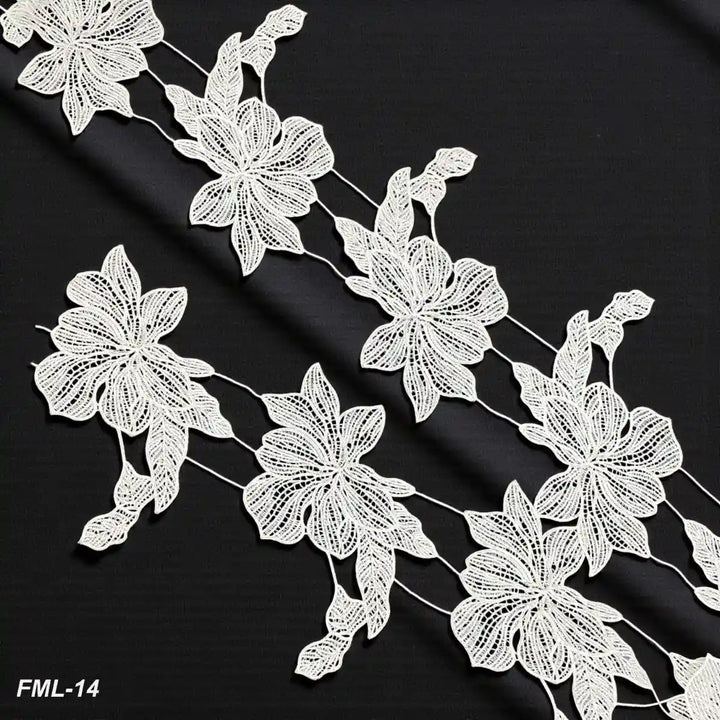 Designer Flower Pattern Lace Trim | Width 20.3cm (8 inches) 203mm