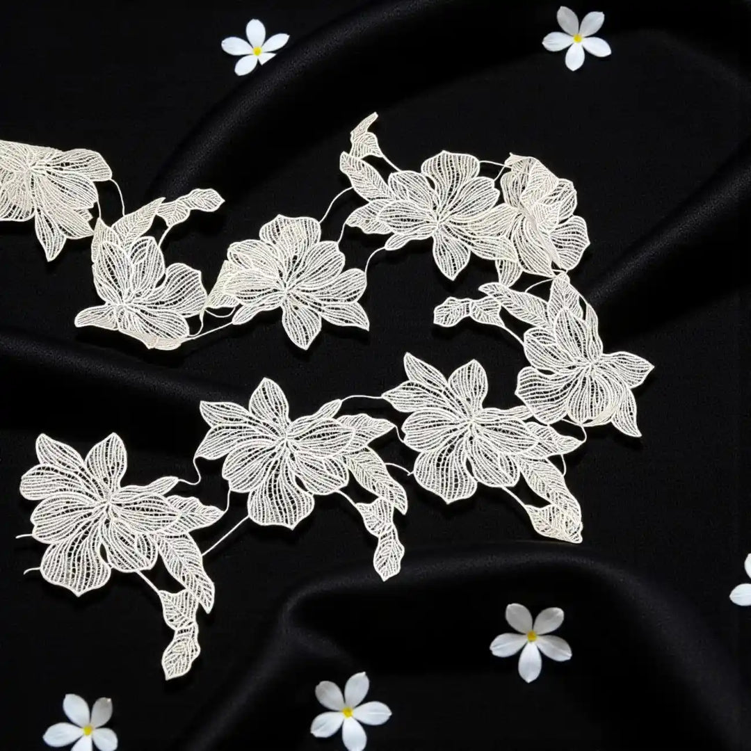 Designer Flower Pattern Lace Trim | Width 20.3cm (8 inches) 203mm