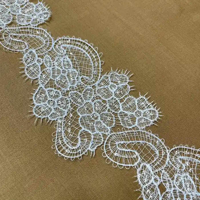Decorative Floral Embroidered Lace | Width 10.6cm (4.2 inches) 106mm
