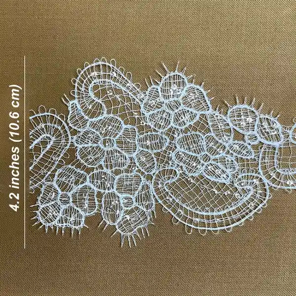 Decorative Floral Embroidered Lace | Width 10.6cm (4.2 inches) 106mm