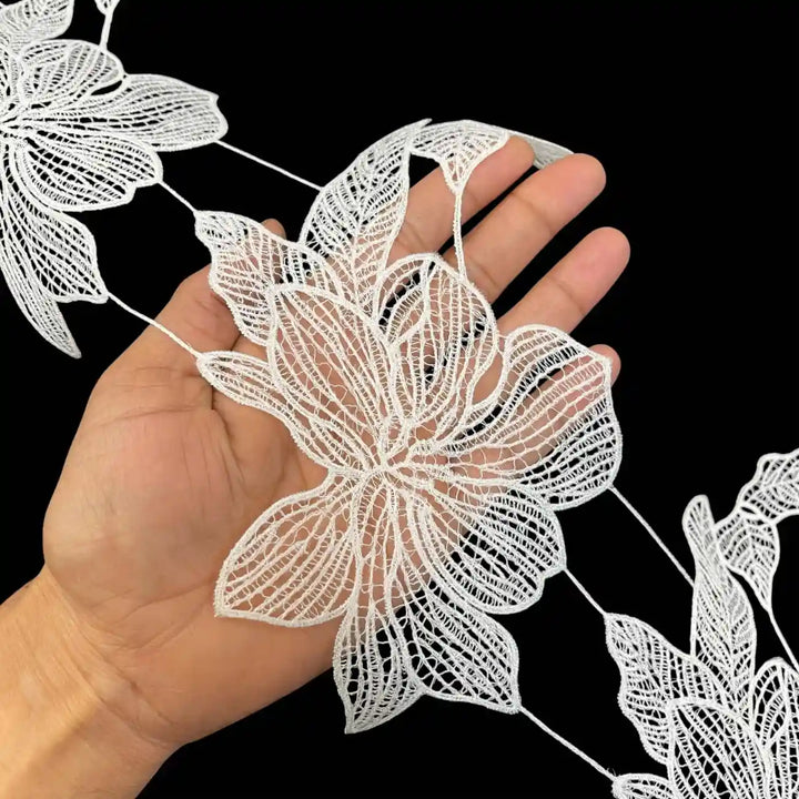 Designer Flower Pattern Lace Trim | Width 20.3cm (8 inches) 203mm