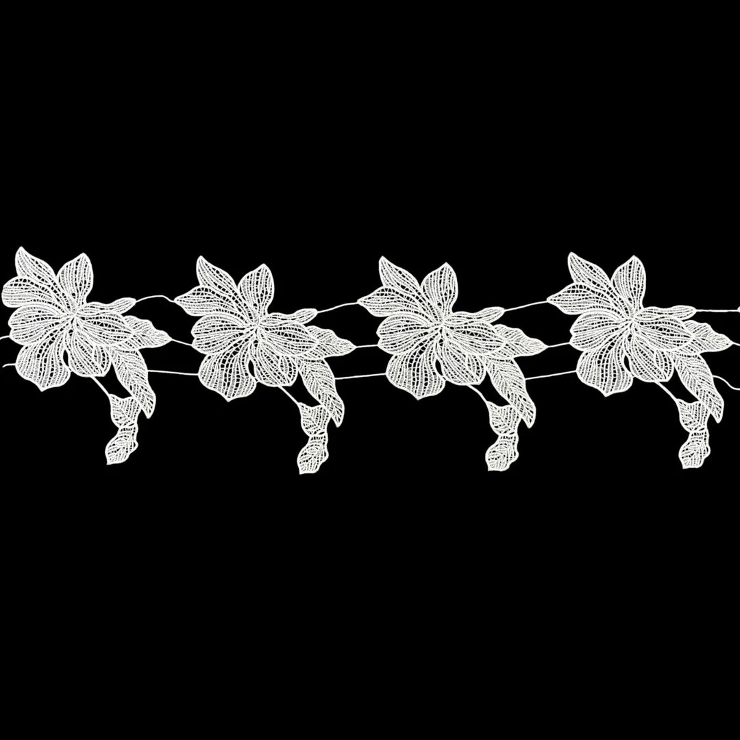 Designer Flower Pattern Lace Trim | Width 20.3cm (8 inches) 203mm