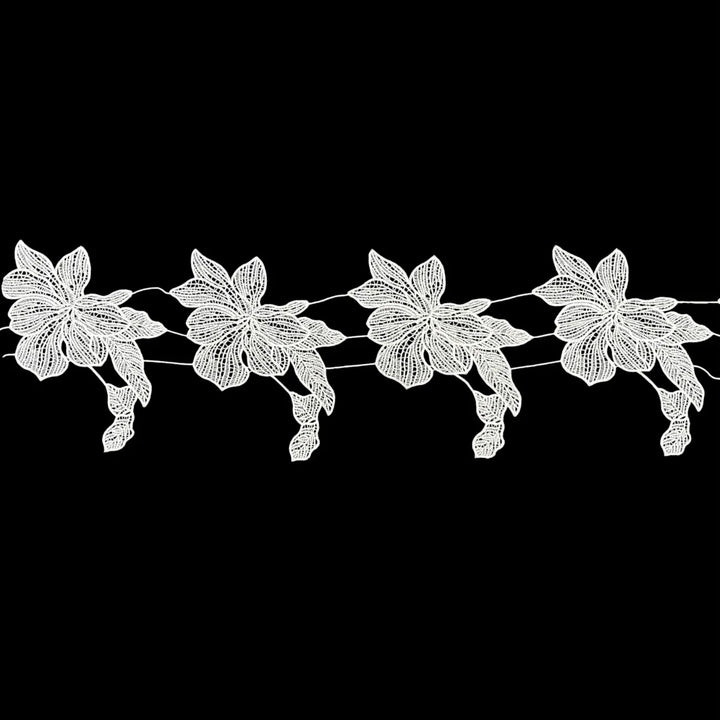 Designer Flower Pattern Lace Trim | Width 20.3cm (8 inches) 203mm