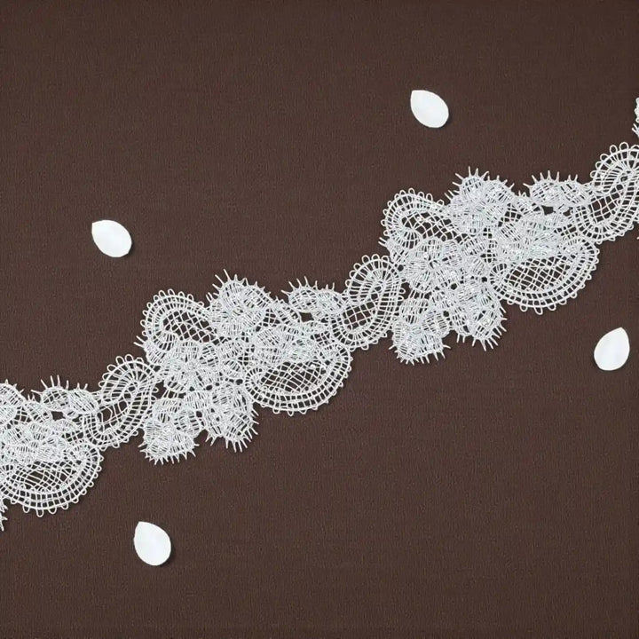 Decorative Floral Embroidered Lace | Width 10.6cm (4.2 inches) 106mm