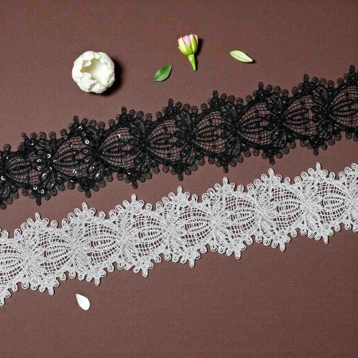 Intricate Floral Lace Border | Width 6.6cm (2.6 inches) 66mm