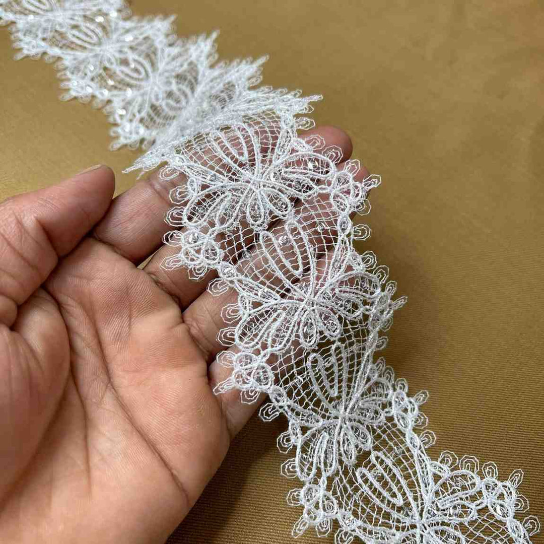 Intricate Floral Lace Border | Width 6.6cm (2.6 inches) 66mm