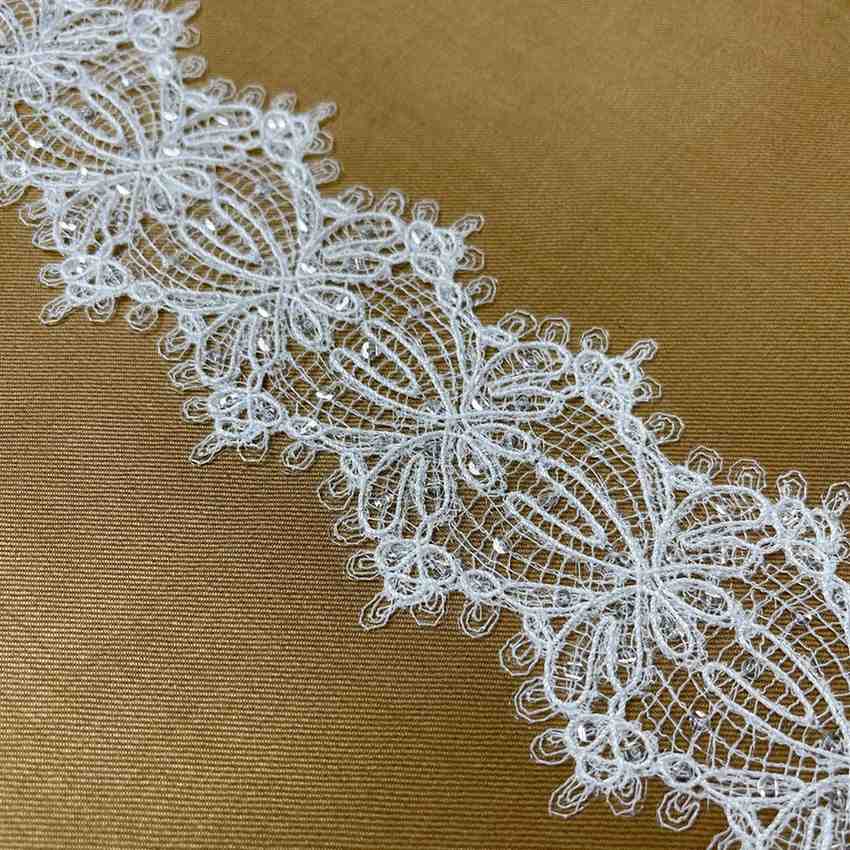 Intricate Floral Lace Border | Width 6.6cm (2.6 inches) 66mm