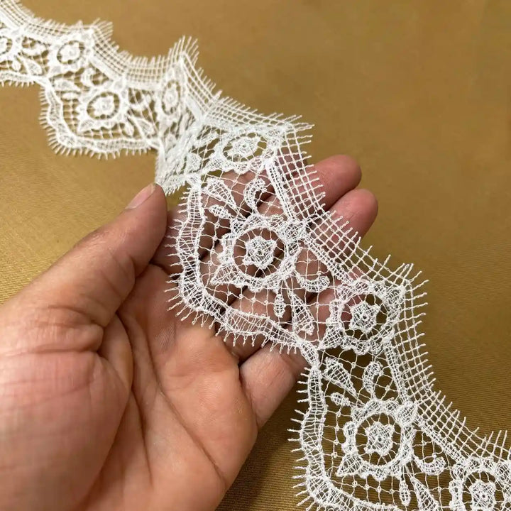 Classic Floral Scallop Lace Trim | Width 8.1cm (3.2 inches) 81mm