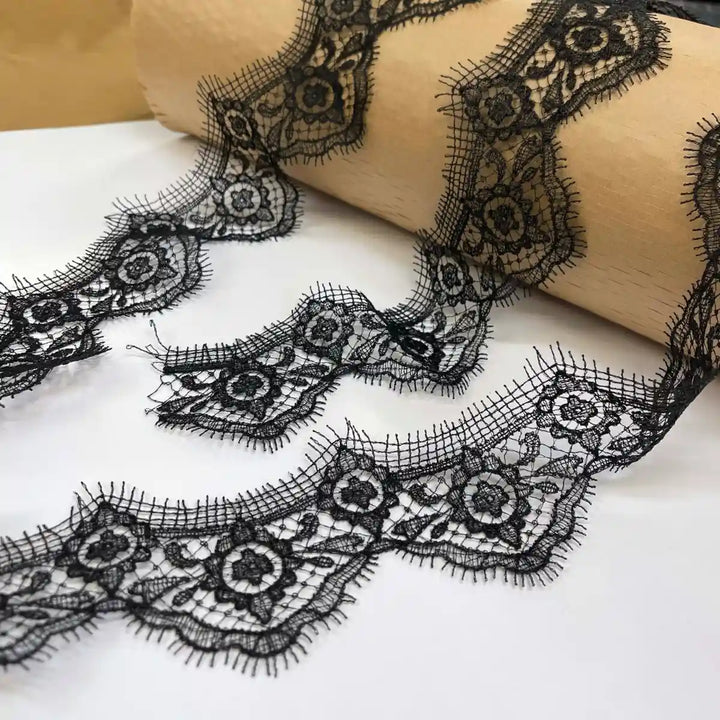 Classic Floral Scallop Lace Trim | Width 8.1cm (3.2 inches) 81mm