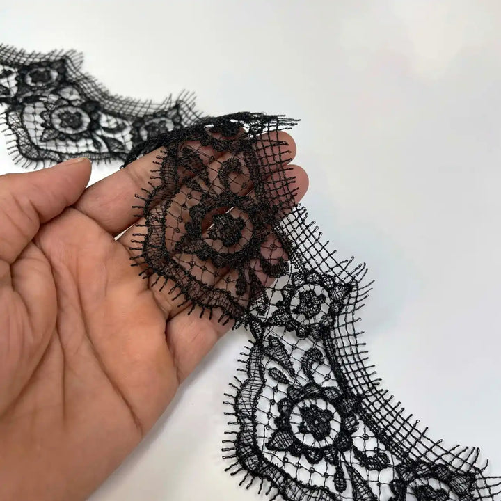 Classic Floral Scallop Lace Trim | Width 8.1cm (3.2 inches) 81mm