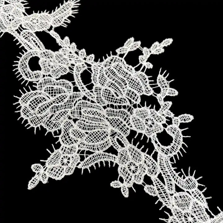 Elegant Embroidered Floral Lace Motif Pattern | Width 16cm (6.3 inches) 160mm