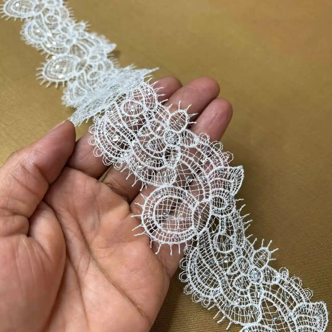 Elegant White Floral Pattern Lace | Width 5.8cm (2.3 inches) 58mm