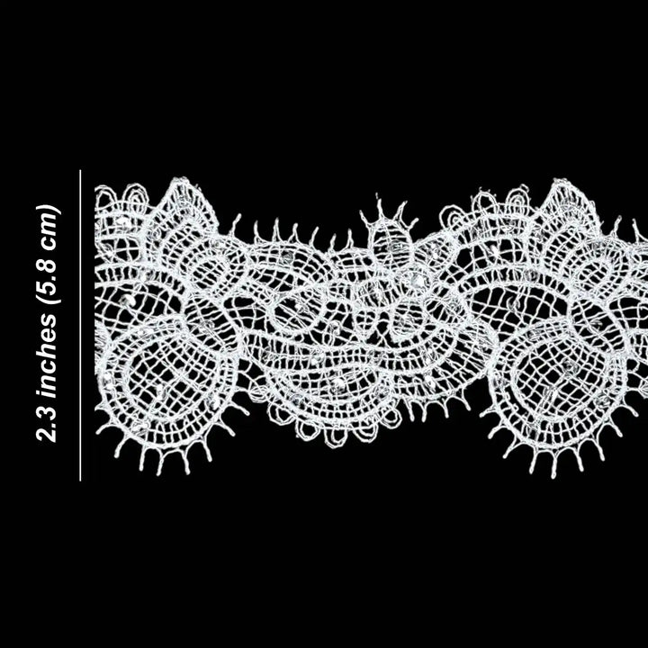 Elegant White Floral Pattern Lace | Width 5.8cm (2.3 inches) 58mm