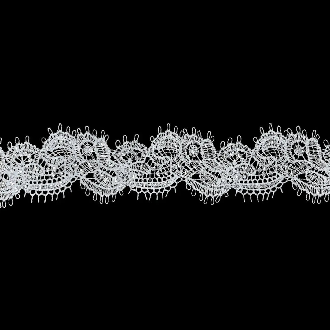 Timeless Decorative Floral Border White Lace | Width 5.5cm (2.2 inches) 55mm