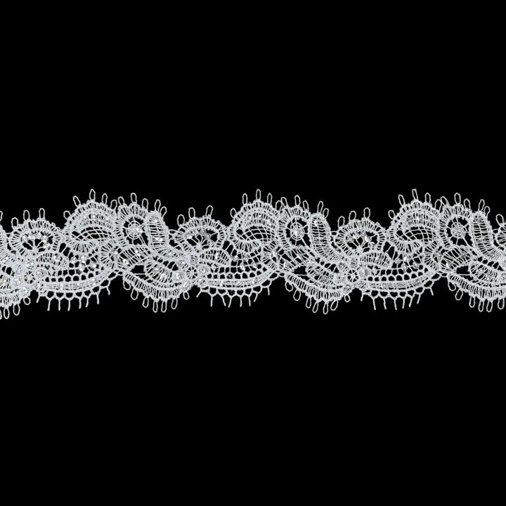 Timeless Decorative Floral Border White Lace | Width 5.5cm (2.2 inches) 55mm