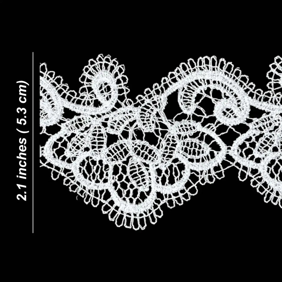 Delicate Vintage Floral Border Lace | Width 5.3cm (2.1 inches) 53mm