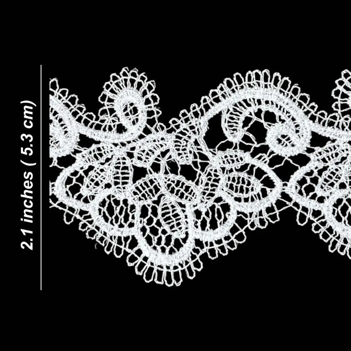 Delicate Vintage Floral Border Lace | Width 5.3cm (2.1 inches) 53mm