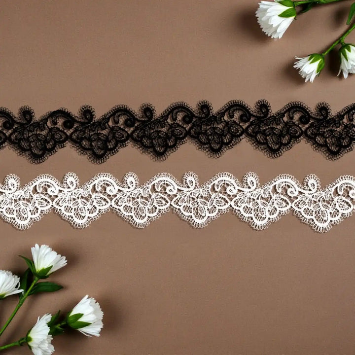 Delicate Vintage Floral Border Lace | Width 5.3cm (2.1 inches) 53mm